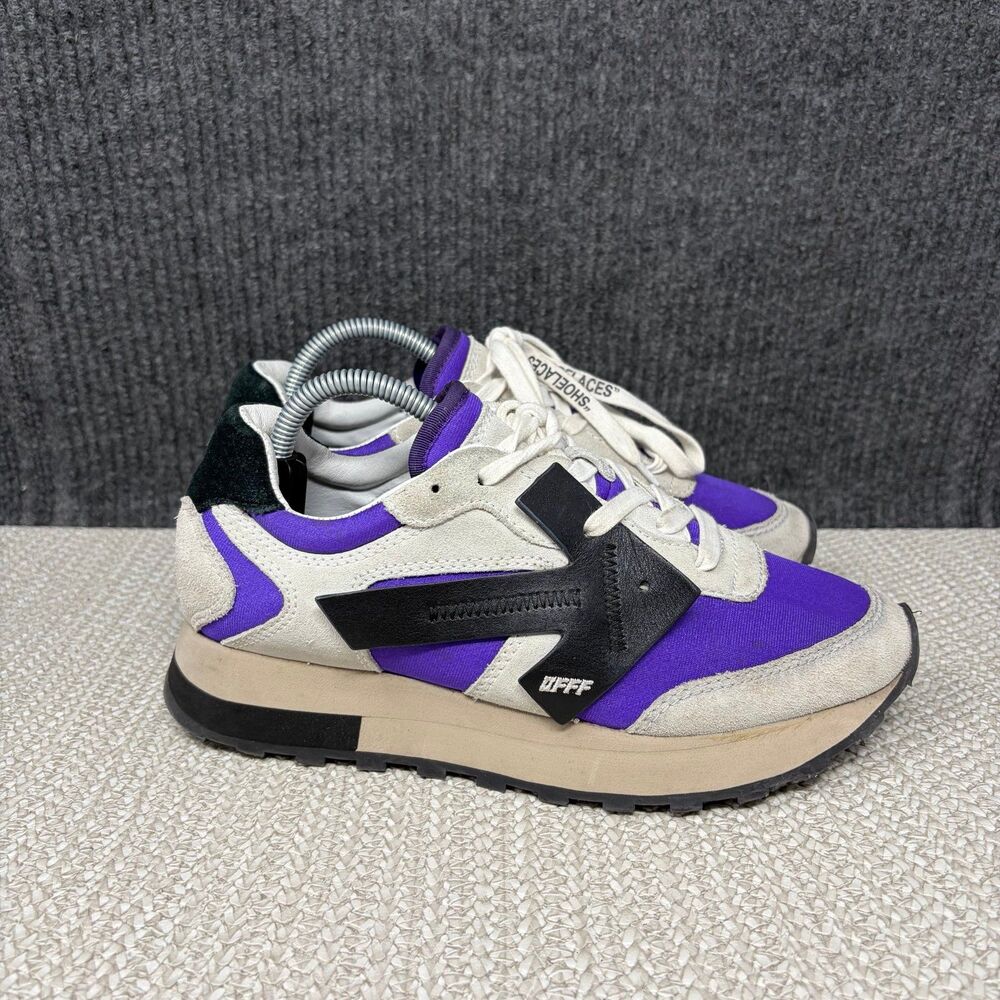 Off-White HG Runner Low Purple White Black Sneakers Leather Women’s 37 US 7